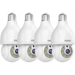 2K HD Light-Bulb Security Camera, Wireless 2.4G&5Ghz Wifi, Work With NVR & 3rd Party Software, RTSP Stream, Work With Alexa, 360° View, Auto Tracking, 2 Way Audio, Motion Detection, Remote View(4pack)