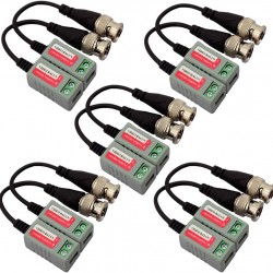 5 Pack (10 Pcs) Mini CCTV BNC Video Balun Transceiver With Pigtail, Video Passive Balun for HD-TVI/CVI/AHD/Analog/960H Camera