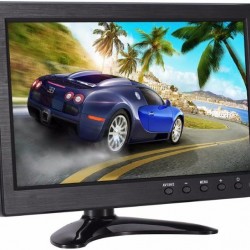 10.1 inch Small Portable Laptop Computer Monitor with HDMI VGA Port; Raspberry pi Display Screen Monitor; CCTV Monitor HD 1024x600 with Dual Speakers, MP5 USB Port, Remote(10 Inch) Gaming Monitor