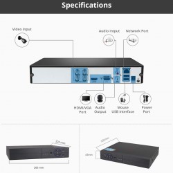 4CH 5MP Lite 5-in-1 HD Analog Hybrid DVR&NVR Supports Up to 5MP IP Camera+5MP AHD/TVI/CVI Camera and 960H Analog Camera DVR CCTV Surveillance Security System Video Recorder (1TB HDD Preinstalled)